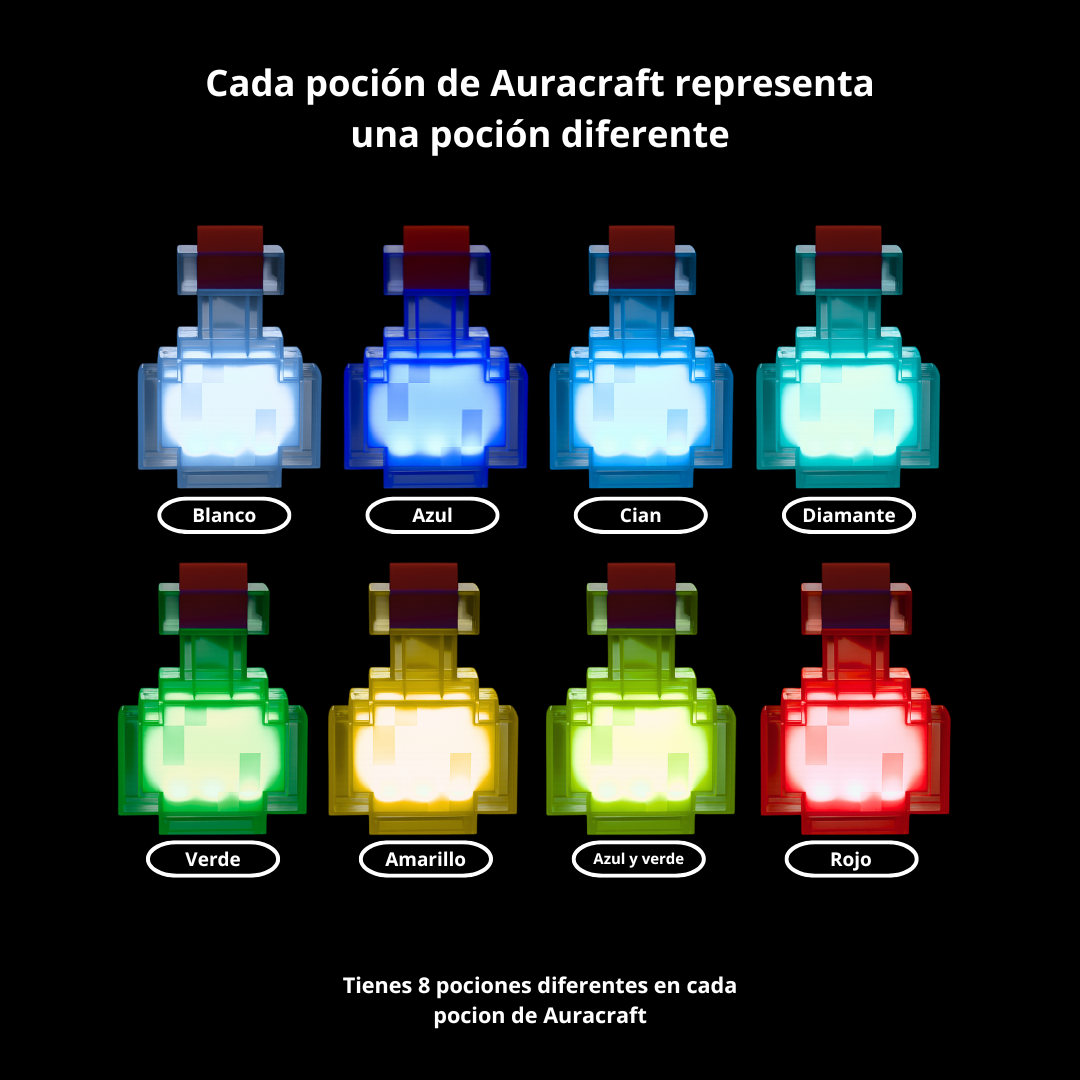Pocion AuraCraft con luz nocturna
